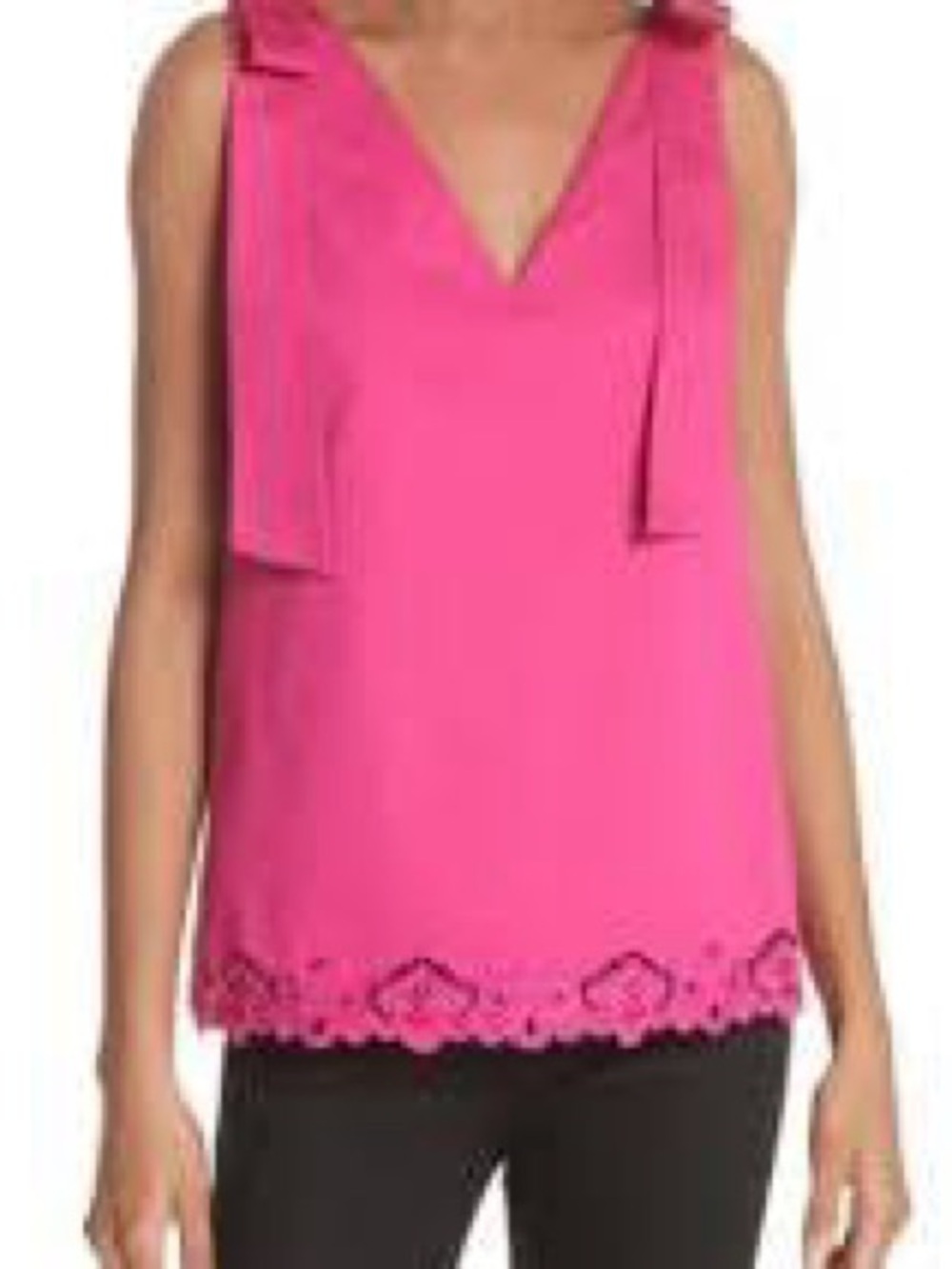 Ted Baker London Bright Pink Tie-Shoulder V-Neck Top